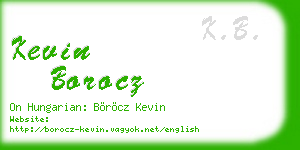 kevin borocz business card